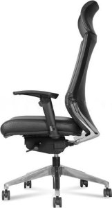 Fotel Vertu Fotel Biurowy Vertu Obrotowy Ergonomiczny Regulowany Skórzany Czarny 1
