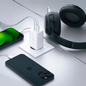 Ładowarka Allity Allity ładowarka sieciowa GaN PD QC ATC-01-65WACC 2x USB-C 1x USB-A 65W biała 4