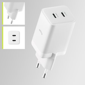 Ładowarka Allity Allity ładowarka sieciowa GaN PD QC ATC-01-45WCC 2x USB-C 45W biała 2