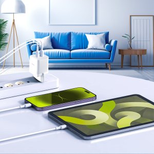 Ładowarka Allity Allity ładowarka sieciowa GaN PD QC ATC-01-45WCC 2x USB-C 45W biała 4