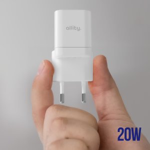 Ładowarka Allity Allity ładowarka sieciowa GaN PD QC ATC-01-20WAC 1x USB-C 1x USB-A 20W biała 4