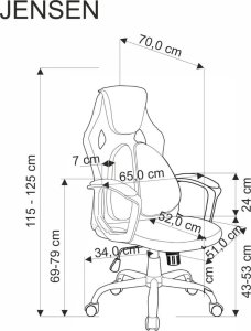 Fotel Halmar Fotel biurowy JENSEN czarny/szary HALMAR 2
