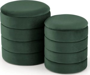 Halmar Zestaw puf PACHO VELVET zielone ze schowkiem HALMAR 1