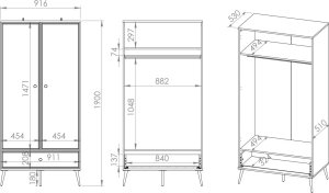 ML Meble Szafa GALENA 2D biały połysk ML MEBLE 9