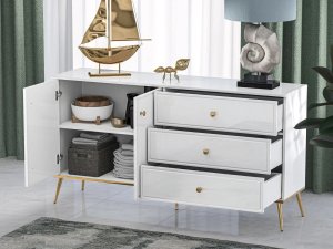 ML Meble Komoda GALENA 2D3S biały połysk ML MEBLE 4