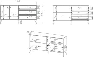 ML Meble Komoda GALENA 2D3S biały połysk ML MEBLE 9