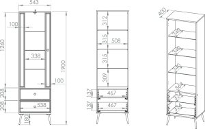 ML Meble Witryna wysoka GALENA biały połysk z podświetleniem ML MEBLE 9