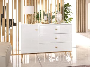 ML Meble Komoda GALENA 1D3S biały połysk ML MEBLE 4