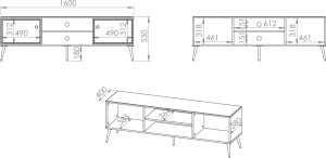 ML Meble Szafka RTV GALENA 160 biały połysk ML MEBLE 11