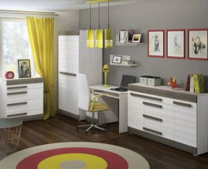 ML Meble Komoda BIANKA 2D4S 165 sosna śnieżna/szara ML MEBLE 11