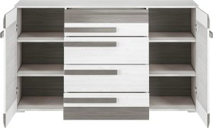 ML Meble Komoda BIANKA 2D4S 165 sosna śnieżna/szara ML MEBLE 4