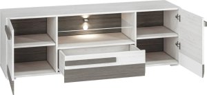 ML Meble Szafka RTV BIANKA 165 sosna śnieżna/szara ML MEBLE 2