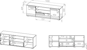 ML Meble Szafka RTV BIANKA 165 sosna śnieżna/szara ML MEBLE 9