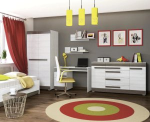 Biurko ML Meble Bianka Szare 150 cm x 55 cm 9