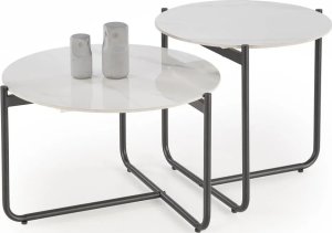 Halmar Stolik kawowy ACUNA S 50x50 biały marmur/czarna HALMAR 6