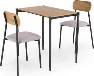 Halmar Zestaw NANDO stół + 2 krzesła dąb naturalny/czarny HALMAR 2