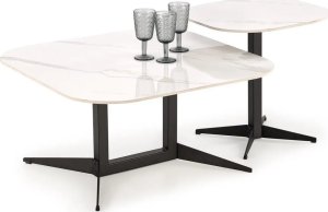 Halmar Ława BORNA S 50x50 biały marmur/czarna HALMAR 7