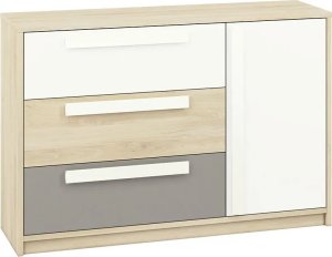 ML Meble Komoda DOT 138 buk/biała/szara ML MEBLE 1