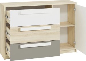 ML Meble Komoda DOT 138 buk/biała/szara ML MEBLE 3