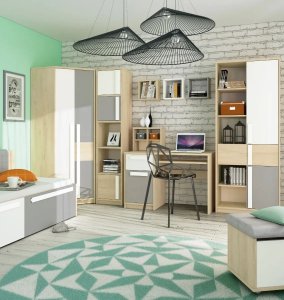 Biurko ML Meble Dot Dąb Sonoma 118.5 cm x 54 cm 9