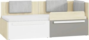 ML Meble Łóżko DOT 90x200 buk/białe/szare z szufladami ML MEBLE 5