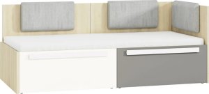 ML Meble Łóżko DOT 90x200 buk/białe/szare z szufladami ML MEBLE 6