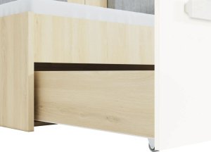 ML Meble Łóżko DOT 90x200 buk/białe/szare z szufladami ML MEBLE 8