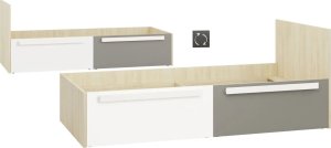 ML Meble Łóżko DOT 90x200 buk/białe/szare z szufladami ML MEBLE 9