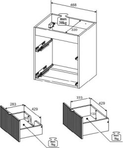 Comad Szafka pod umywalkę LINE REED GREEN D 82-50-2S zielona COMAD 22
