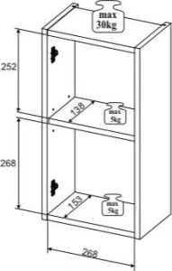 Comad Szafka łazienkowa LINE REED GREEN D 83-30-1D 30cm zielona COMAD 9
