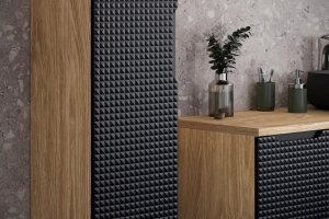 Comad Szafka pod umywalkę LUXOR BLACK 82-90-2S 90cm dąb olejowany/czarna COMAD 4