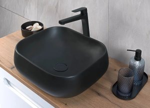 Comad Szafka pod umywalkę LUXOR BLACK 82-90-2S 90cm dąb olejowany/czarna COMAD 9