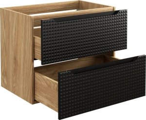 Comad Szafka pod umywalkę LUXOR BLACK 82-70-2S 70cm dąb olejowany/czarna COMAD 3