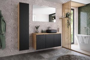 Comad Szafka pod umywalkę LUXOR BLACK 82-70-2S 70cm dąb olejowany/czarna COMAD 5