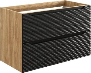 Comad Szafka pod umywalkę OCEAN BLACK 82-90-2S 90cm dąb olejowany/czarna COMAD 1