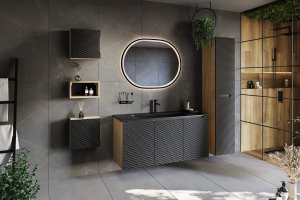 Comad Szafka pod umywalkę OCEAN BLACK 82-90-2S 90cm dąb olejowany/czarna COMAD 7