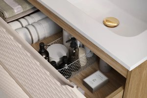 Comad Szafka pod umywalkę OCEAN BEIGE 82-70-2S 70cm dąb olejowany/beżowa COMAD 5