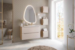 Comad Szafka pod umywalkę OCEAN BEIGE 82-70-2S 70cm dąb olejowany/beżowa COMAD 8