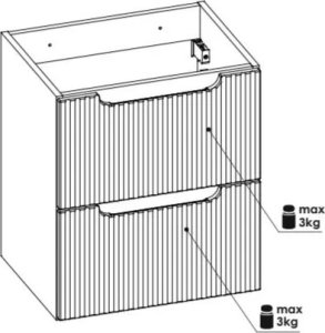 Comad Szafka pod umywalkę NOVA CASHMERE 82-50-2S 50cm kaszmirowa COMAD 19