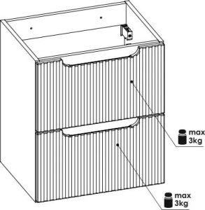 Comad Szafka pod umywalkę NOVA BLACK 82-50-2S 50cm czarna COMAD 18
