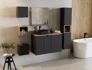 Comad Szafka łazienkowa NOVA BLACK D2 81-30-1D 30cm czarna COMAD 8