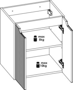 Comad Szafka pod umywalkę NOVA BLACK 82-50-2D 50cm czarna COMAD 14