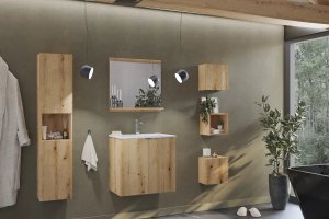 Comad Szafka pod umywalkę NOVA OAK 82-50-2D 50cm dąb coast evoke COMAD 6