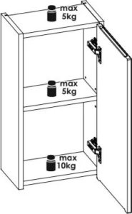 Comad Szafka łazienkowa NOVA BLACK 83-30-1D 30cm czarna COMAD 6