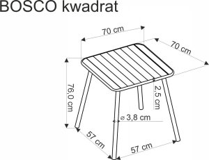 Halmar Stolik ogrodowy BOSCO 70x70 czarny HALMAR 10