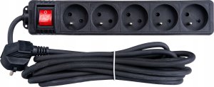 KELTIN Przedłużacz elektryczny – listwa zasilająca czarna 5 gniazd 5m (40) 3