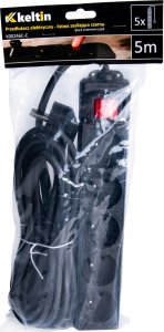 KELTIN Przedłużacz elektryczny – listwa zasilająca czarna 5 gniazd 5m (40) 8