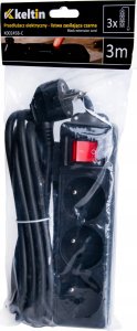 KELTIN Przedłużacz elektryczny – listwa zasilająca czarna 3 gniazda 3m (40) 9