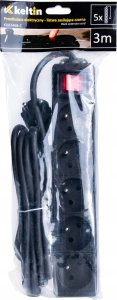 KELTIN Listwa zasilająca czarna 5 gniazd 3m (40) 8