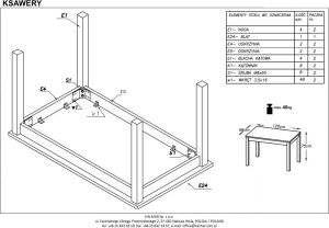 Halmar Stół KSAWERY 120x68 dąb craft HALMAR 12